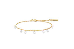  Starlit Drops - Gliederarmbänder - Silber / 14kt GP - Zirkonia - 18,5cm